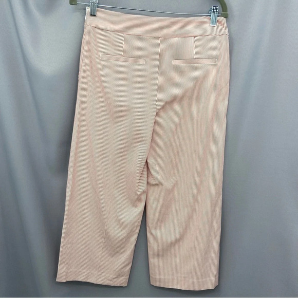 NWT Loft Red White Striped Cropped Wide Leg Flat Front Pants Size 0 Nautical - Picture 4 of 7